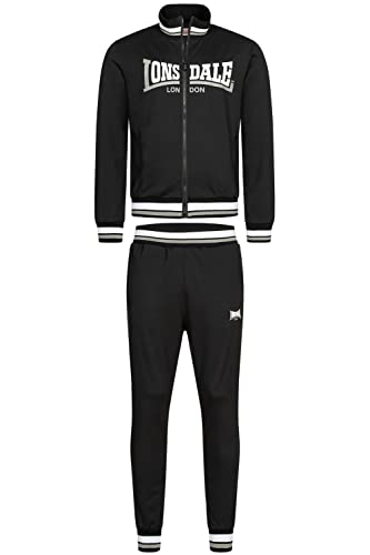 Lonsdale Herren POOLEWE Tracksuit, Black/White/Grey, XXL von Lonsdale