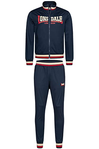 Lonsdale Herren POOLEWE Tracksuit, Navy/Red/Sand, M von Lonsdale