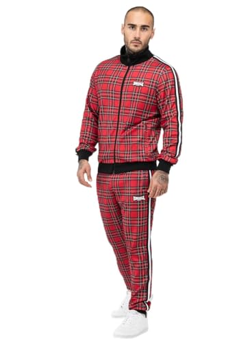 Lonsdale Herren ROYAL Stewart Trainingsanzug, Red/Black/White/Tartan, S von Lonsdale