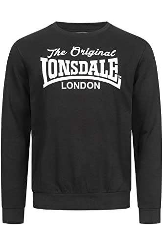 Lonsdale Herren Rundhals Sweatshirt Normale Passform BURGHEAD Black/White 3XL von Lonsdale