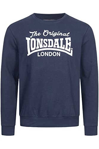 Lonsdale Herren Rundhals Sweatshirt Normale Passform BURGHEAD Navy/White L von Lonsdale