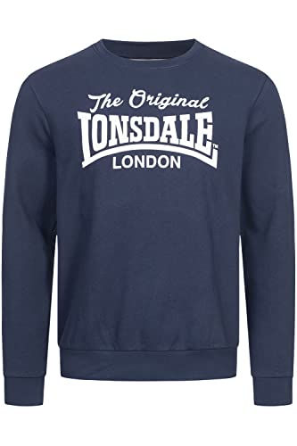 Lonsdale Herren Rundhals Sweatshirt Normale Passform BURGHEAD Navy/White M von Lonsdale