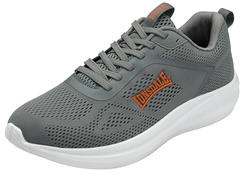Lonsdale Herren Santon Sneaker, Grau/Orange, 44.5 EU von Lonsdale