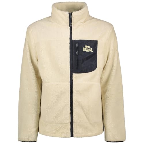 Lonsdale Herren Sherpa Jacke Normale Passform LARTINGTON Ecru/Navy S von Lonsdale