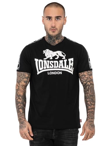 Lonsdale Herren Stour T-Shrit, Black/White, S von Lonsdale