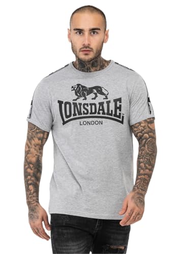 Lonsdale Herren Stour T-Shrit, Marl Grey/Black/White, XL von Lonsdale