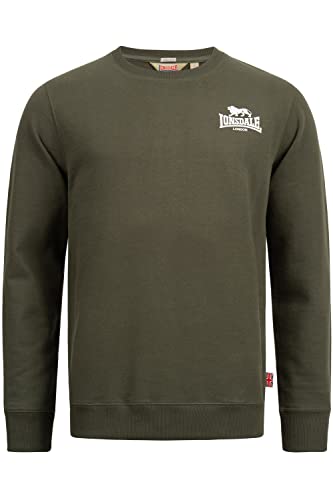 Lonsdale Herren Sweatshirt Longridge, Farbe:Olive/White, Größe:2XL von Lonsdale