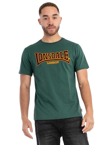 Lonsdale Herren T-Shirt CLASSIC schmale Passform, Bottle Green, XL von Lonsdale