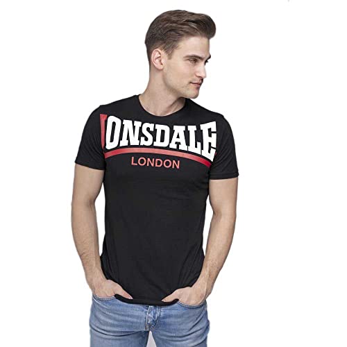 Lonsdale Herren T-Shirt Creaton, Farbe:Black, Größe:2XL von Lonsdale