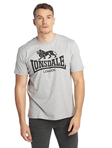 Lonsdale Herren Logo T-Shirt, Grau Meliert, 3XL von Lonsdale