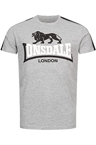 Lonsdale Herren T-Shirt Normale Passform ARDMAIR Marl Grey/Black/White L 117366 von Lonsdale