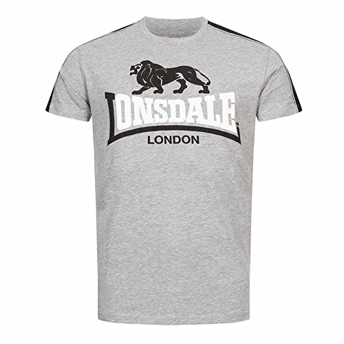 Lonsdale Herren T-Shirt Normale Passform ARDMAIR Marl Grey/Black/White XXL 117366 von Lonsdale