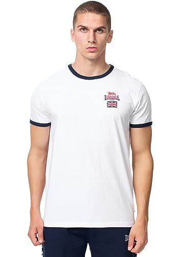 Lonsdale Herren T-Shirt Normale Passform CASHENDUN White/Navy/Red XL, 117451 von Lonsdale