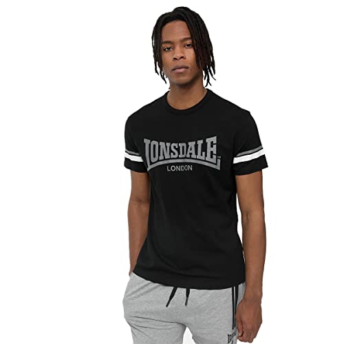 Lonsdale Herren T-Shirt Normale Passform CREICH Black/White/Grey 3XL 117363 von Lonsdale