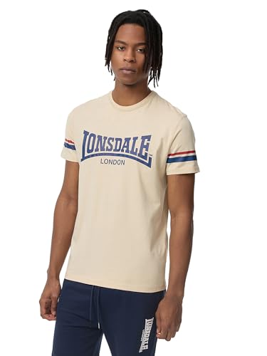 Lonsdale Herren T-Shirt Normale Passform CREICH Sand/Navy/Red XXL 117363 von Lonsdale