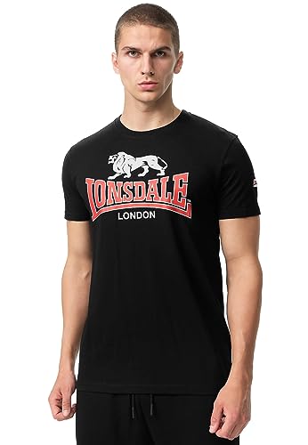 Lonsdale Herren T-Shirt Normale Passform CROMANE Black/Red/Grey 3XL, 117443 von Lonsdale