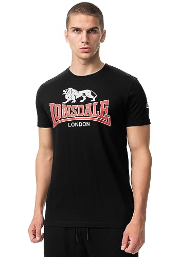 Lonsdale Herren T-Shirt Normale Passform CROMANE Black/Red/Grey L, 117443 von Lonsdale