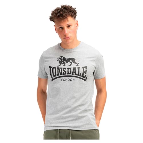 Lonsdale Herren T-Shirt Normale Passform Doppelpack LOSCOE Marl Grey/Black S von Lonsdale