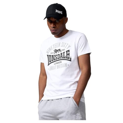 Lonsdale Herren T-Shirt Normale Passform KILCHOAN White/Black/Grey 3XL 117347 von Lonsdale