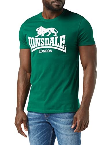 Lonsdale Herren T-Shirt Normale Passform Logo, Bottle Green XL, 119083 von Lonsdale