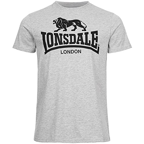 Lonsdale Herren T-Shirt Normale Passform Logo, Marl Grey 4XL, 119083 von Lonsdale