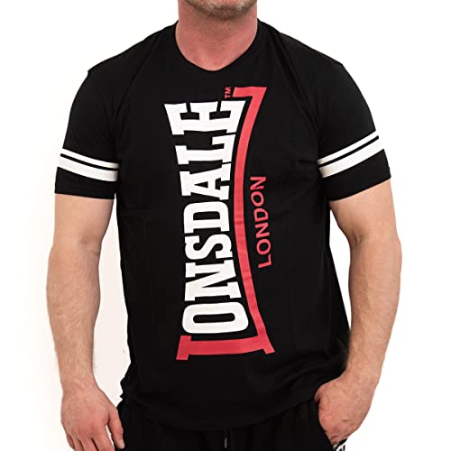 Lonsdale Herren T-Shirt Normale Passform POLBAIN Black/White/Red L 117351 von Lonsdale