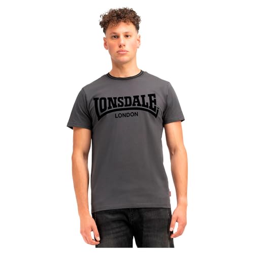 Lonsdale Herren T-Shirt Normale Passform POTTERNEWTON Anthracite/Black XXL von Lonsdale