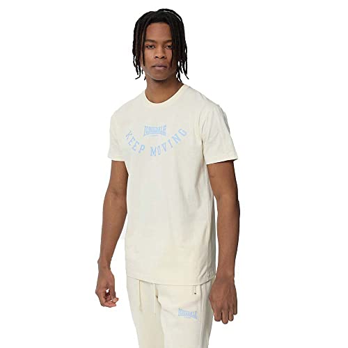 Lonsdale Herren T-Shirt Normale Passform ROSEMARKIE Beige/Blue M 117381 von Lonsdale