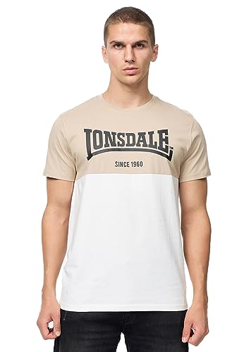 Lonsdale Herren T-Shirt Normale Passform SANDSCOVE Sand/Off-White/Black XL, 117456 von Lonsdale