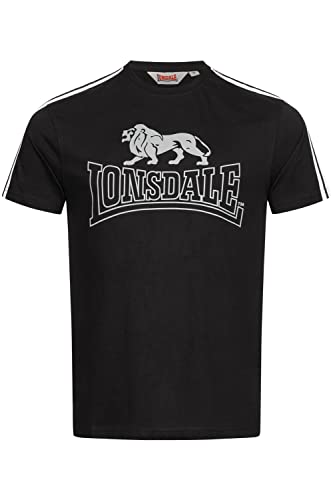 Lonsdale Men's PIERSHILL T-Shirt, Black/White/Grey, XL von Lonsdale