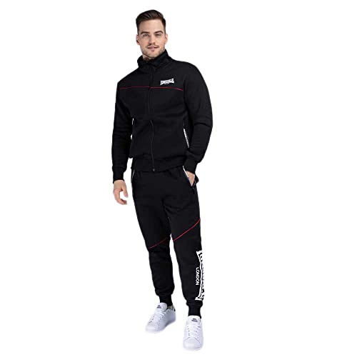 Lonsdale Herren Traininganzug normale Passform GEDDINGTON, Black, XL, 113982 von Lonsdale