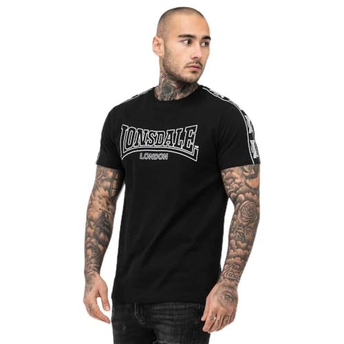 Lonsdale Herren VEMENTRY T-Shrit, Black/White, XXL von Lonsdale