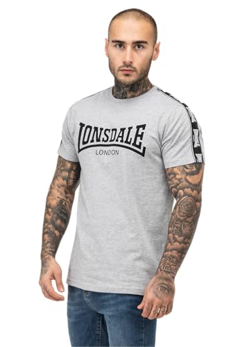 Lonsdale Herren VEMENTRY T-Shrit, Marl Grey/Black/White, L von Lonsdale