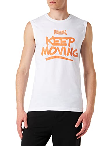 Lonsdale Herren ärmelloses T-Shirt Normale Passform KILMALUAG White/Orange M 117391 von Lonsdale