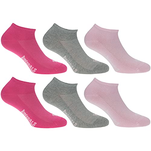 Lonsdale Invisible Fresh 6 Paar Sneakersocken, Baumwolle von ausgezeichneter Qualität mit Piquet-Herstellung (Fuxia, Melange Grau, Pink, 39-42) von Lonsdale