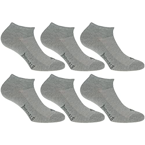 Lonsdale Invisible Fresh 6 Paar Sneakersocken, Baumwolle von ausgezeichneter Qualität mit Piquet-Herstellung (Melange Grau, 35-38) von Lonsdale