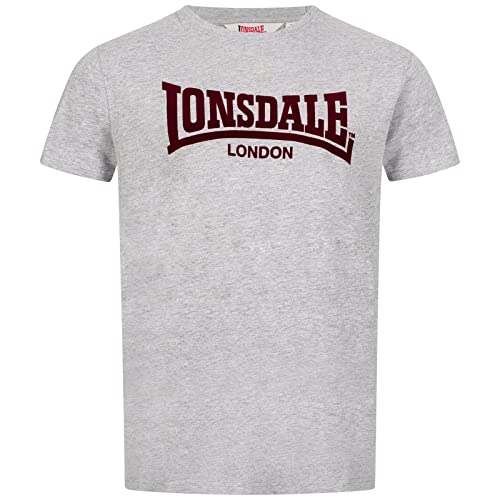 Lonsdale LL008 one Tone T-Shirt Herren Marl Grey/Oxblood 3XL von Lonsdale