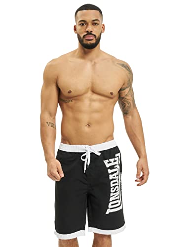 Lonsdale Herren Beachshorts Normale Passform CLENNELL, Black/White 4XL, 113268 von Lonsdale