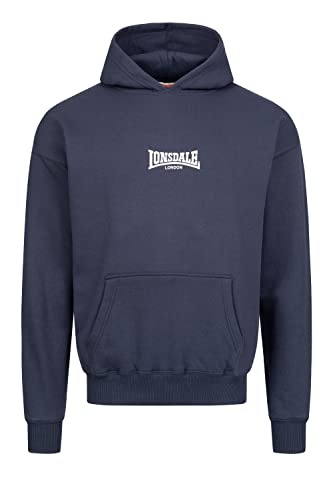 Lonsdale Men's ACHOW Hooded Sweatshirt, Navy/Ecru, M von Lonsdale