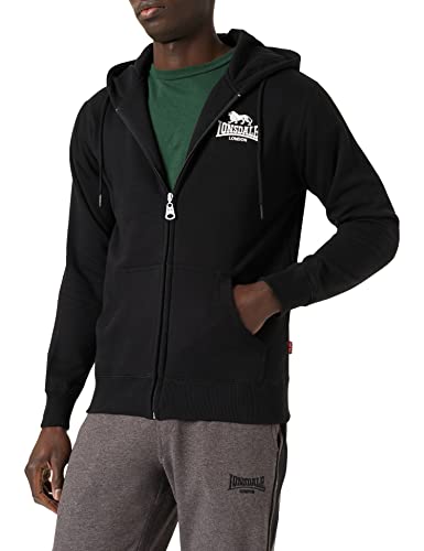 Lonsdale Men's ANNALONG Kapuzensweatjacke, Black/White, M von Lonsdale