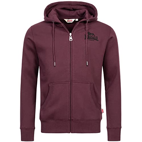 Lonsdale Men's ANNALONG Kapuzensweatjacke, Oxblood/Black, XXL von Lonsdale