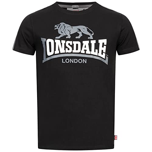 Lonsdale Men's BULVERHYTHE T-Shirt, Black/White/Grey, M von Lonsdale