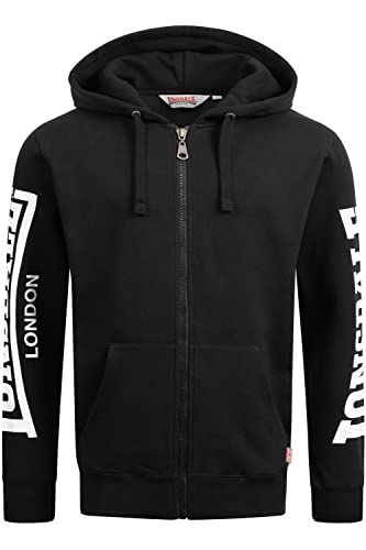 Lonsdale Men's BURRIGILL Hooded Sweatshirt, Black/White, L von Lonsdale