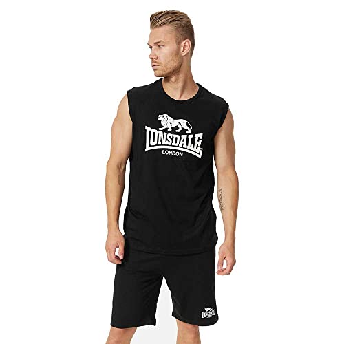 Lonsdale Men's CLOPTON T-Shirt, Black/White, M von Lonsdale