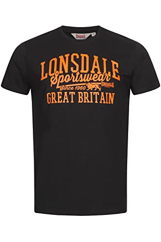 Lonsdale Men's DERVAIG T-Shirt, Black/Orange, S von Lonsdale