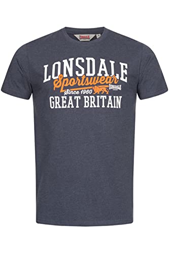 Lonsdale Men's DERVAIG T-Shirt, Marl Navy/Orange/White, 3XL von Lonsdale