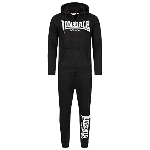 Lonsdale Men's Feeny Trainingsanzug mit Kapuze, Black/White, XL von Lonsdale