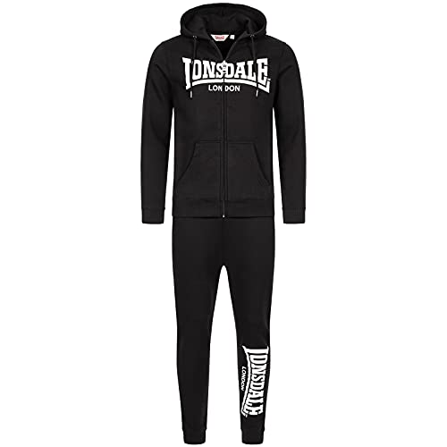 Lonsdale Men's Feeny Trainingsanzug mit Kapuze, Black/White, XXL von Lonsdale