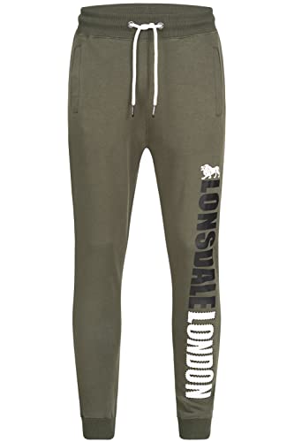 Lonsdale Men's GRITTENHAM Sweatpants, Green/White/Black, L von Lonsdale