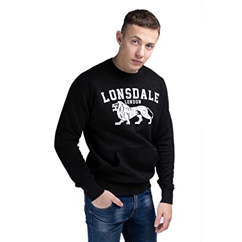 Lonsdale Men's KERSBROOK Sweatshirt, Black/Ecru, M von Lonsdale